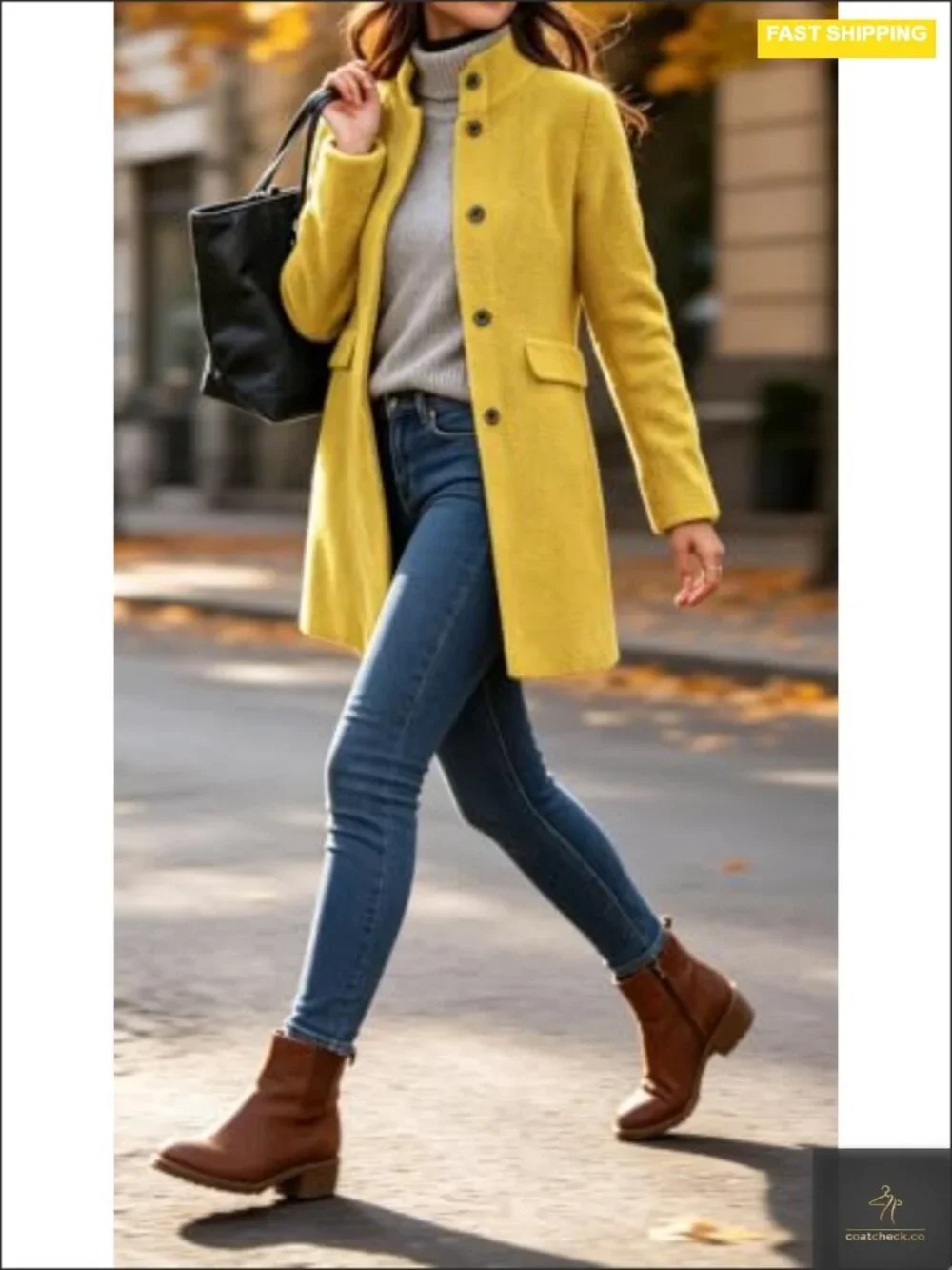 Women's Boucle Wool Pea Coat Long Sleeve Fuzzy Fleece Winter Jacket